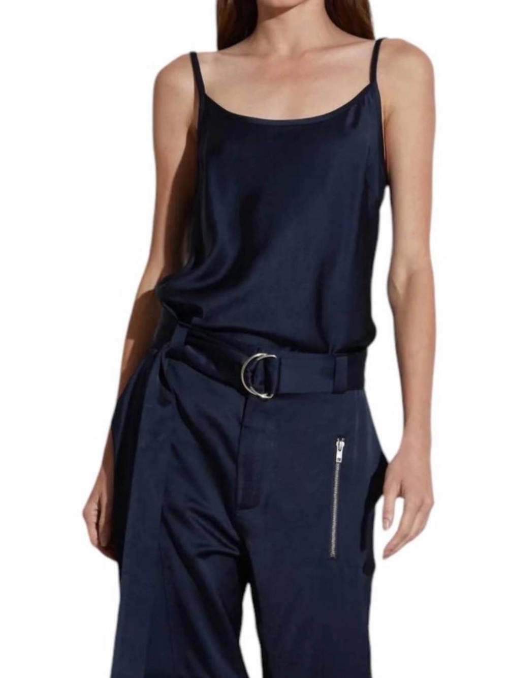 $165 SAINT ART Navy Elliot Charmeuse Cami Top, Size XS